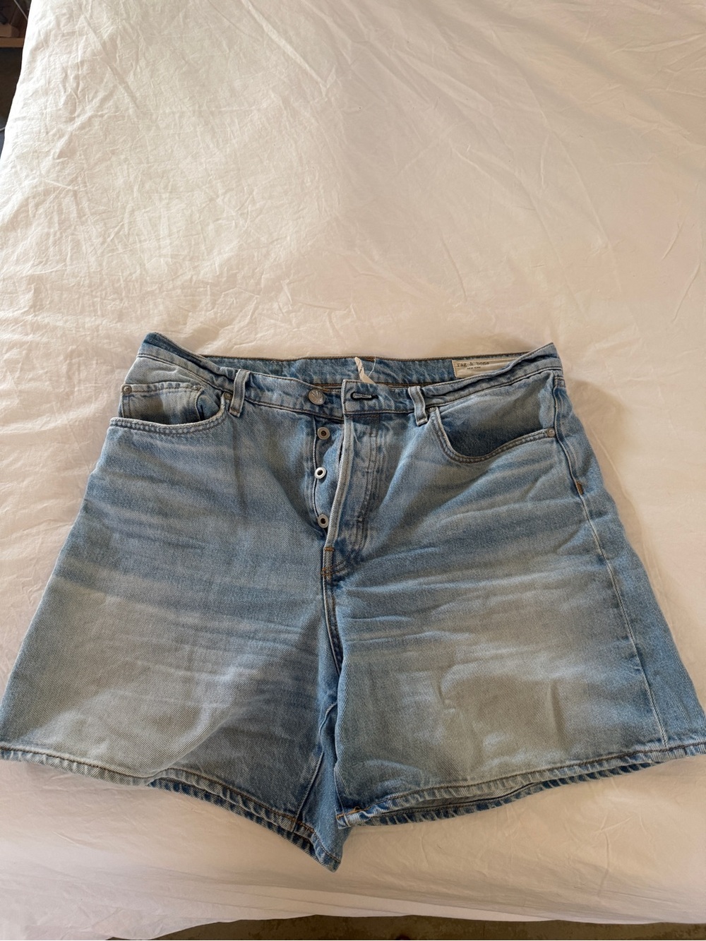Rag & Bone Nava Light Wash Denim High-Waist Women’s Shorts